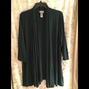 CATHERINES HUNTER GREEN CARDIGAN 0X
